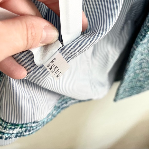 NWT Loft Tweed Double Breasted Blazer Sz 4 Petites Blue - Picture 7 of 7